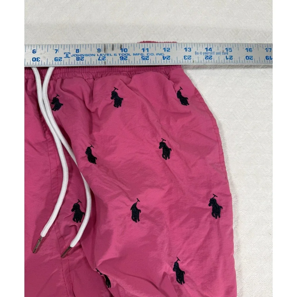 Polo Ralph Lauren Swim Trunks Mens M Pink All Over Pony Embroidered EUC